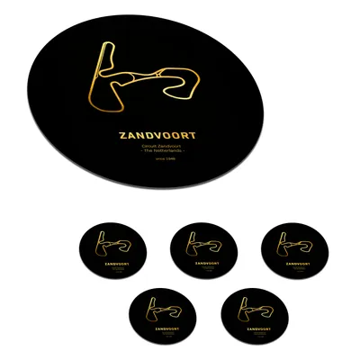 Obrázok produktu pre KitchenYeah® Podložky pod sklo Okrúhla sada 6 Podložky pod poháre - Zandvoort - Formula 1 10x10 cm - Podložky pod nápoje - Chrániče na stôl - Podložky pod poháre Stolové barové sklo