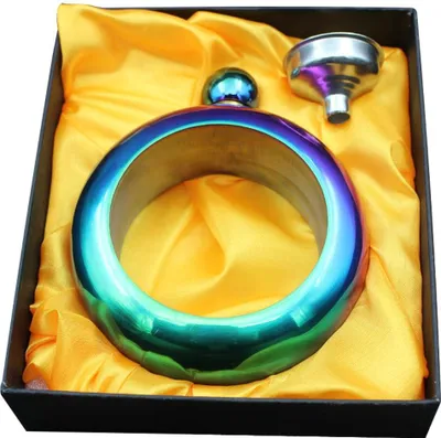 Produktbild von Flachmann für Damen mit Trichter – Edelstahl-Armreif, Flachmann-Armband, Schmuck für Damen