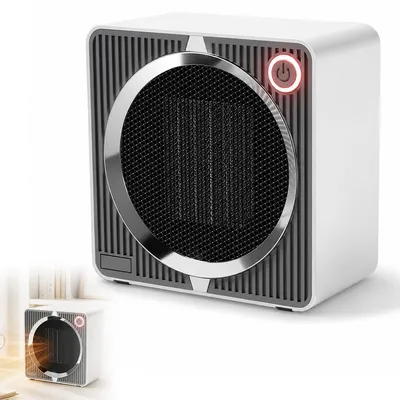 Produktbild von Mini Heizlüfter 500W, PTC Keramik Heizlüfter mit Schnellheizung, Umkippschutz und Überhitzungsschutz, kompakt für Büro, Schlafzimmer