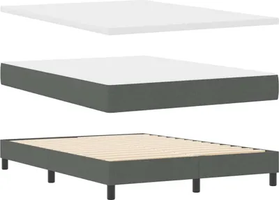 Zdjęcie produktu dla Łóżko Tapicerowane 140x200 Szare z Materacem z Pojemnikiem do Sypialni
