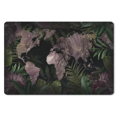 Produktbild von MuchoWow® Schreibtischunterlage Weltkarte - Luxus - Pflanzen 60x40 cm - XXL Mauspad - Großes Mauspad