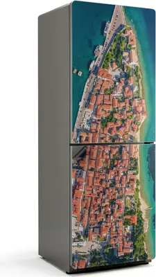 Obrázok produktu pre Pohľad na polostrov zhora - Magnetický kryt chladničky - Magnetická fólia do kuchyne - Magnetická dekorácia chladničky - Samolepiaca magnetická tabuľa - Magnetická fólia na dvere chladničky - 70x190 cm