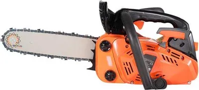 Productafbeelding van 25 cc benzinekettingzaag, 12 inch. Benzine-aangedreven gereedschap met een motor van 1,02 pk, antislip handgreep, dubbele brandstoftanks, ideaal voor het zagen van hout, het verwijderen van takken en het vrijmaken van terrein.