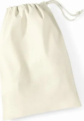 Image de Westford Mill W115 | Coton Stuff Bag / Sac de gym / différentes tailles - Couleur : Natural - Taille : XS (14x20cm