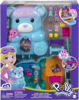 Immagine prodotto di Borsa per orsacchiotti Polly Pocket Sleepover, incl. 2 figure e accessori