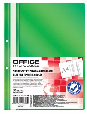 Image de Office Products Chemise A4 Vert Insérable 2 Trous