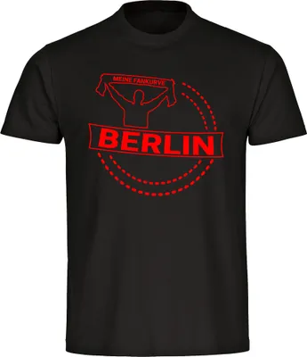 Produktbild von multifanshop Kinder T-Shirt - Berlin rot - Meine Fankurve, schwarz, Größe 176