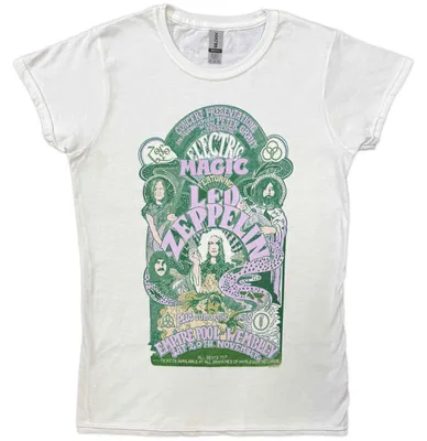 Obrázek produktu pro Led Zeppelin Electric Magic Tričko s krátkým rukávem White XL Dámské