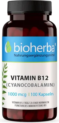 Produktbild von Bioherba Vitamin B12 (Cyanocobalamin) 1000 mcg 100 Kapseln