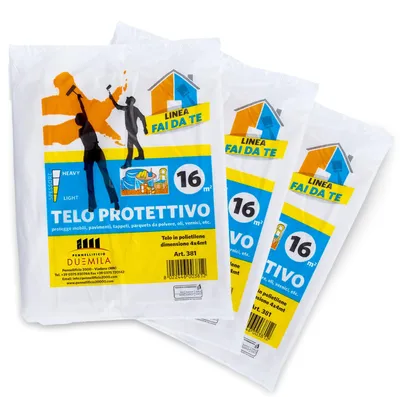 Image de PENNELLIFICIO 2000 | Lot de 3 bâches en plastique, bâche de protection, protection contre les fuites