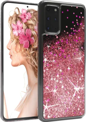 Produktbild von EAZY CASE - Glitzer Hülle kompatibel mit Samsung Galaxy S20 Plus / S20 Plus 5G Glitzer Schutzhülle, Soft Case, Backcover Transparent mit Motiv