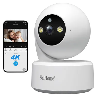 Immagine prodotto di Telecamera di videosorveglianza, 8 MP, Wi-Fi, telecamera IP PTZ, rilevamento del movimento umano, visione notturna