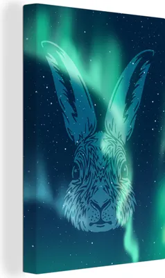 Produktbild von OneMillionCanvasses® - Leinwandbilder - 90x140 cm, Kaninchen - Tier, Wandbilder Kunstdruck Wanddekoration - Foto auf Leinwand - Gemälde auf Holzrahmen - Wandschmucke - Schlafzimmer