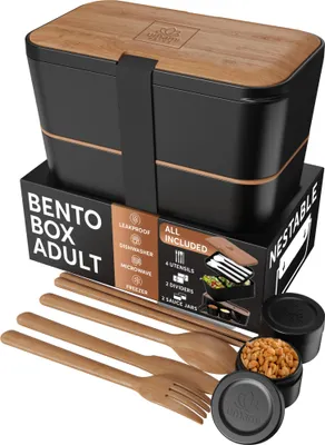 Immagine prodotto di Umami bento lunch box nestable 1500 ml all-in-one, bento box per adulti, contenitore per la preparazione dei pasti per uomini