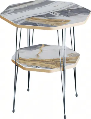 Produktbild von Beistelltisch aus Metall in Grau modern eleganter Wohnzimmertisch
