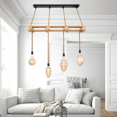 Produktbild von Hängeleuchte, Balken natur, Hanfseil, L 120 cm