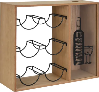 Produktbild von H&S Collection Weinregal für 6 Flaschen Metall Braun und Schwarz