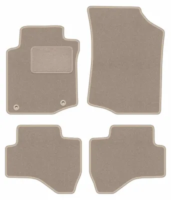 Produktbild von Velours-Fußmatten für Peugeot 107 2005-2014 (Schrägheck) – 4-tlg, Beige, passgenau – Wielganizator LUX