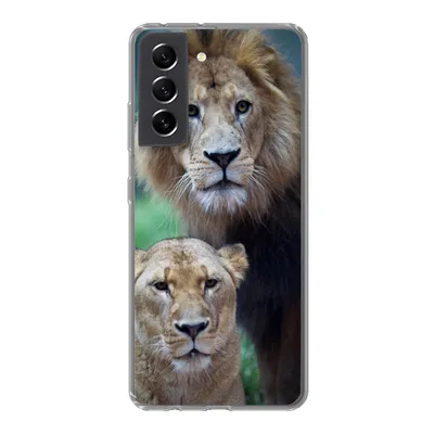 Produktbild von MuchoWow® Handyhülle Schutzhülle Hülle für Samsung Galaxy S21 FE Porträt - Löwe Silikon Softcase Handy Hülle - Mobiltelefonhülle