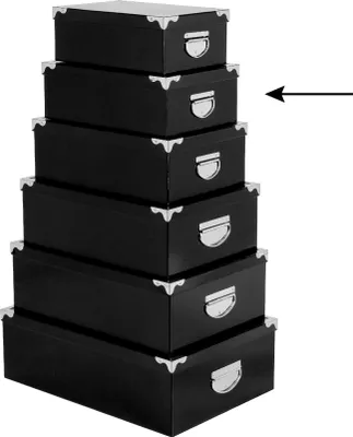Produktbild von 5Five Aufbewahrungsbox/Box - schwarz - 32 x 21,5 x 12 cm - Pappe