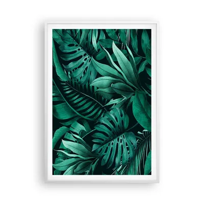 Produktbild von Gerahmtes Poster - Weißer Rahmen - Blätter Grafiken Monstera - 70x100 cm - Wand Bild - Wanddeko - Wandbilder - Kunstposter - Wandposter - Bilderrahmen - Bilder - Kunstdruck - P2WPA70x100-4886