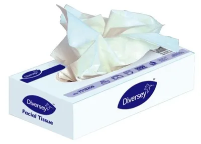 Produktbild von DI Kosmetiktücher Standardbox, Kosmetiktücher - 2-lagig, weiß, Tuchgröße 21 x 21 cm, Boxgröße 23 x 1 | Packung (100 Stück)