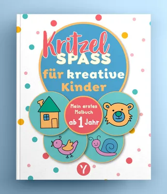 Produktbild von Kritzelbuch für Kinder ab 1 Jahr, ca. 20x24 cm, einseitig bedruckt, 30+ Motive, für Wachs- & Buntstifte
