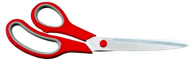 Produktbild von 250 mm gebogene Schneiderschere mit Soft Grip, rot