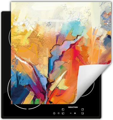 Produktbild von DarHaus Herdabdeckplatte 50x52 cm Anti Rutsch Matte Aufrollbar, bunt - Bild