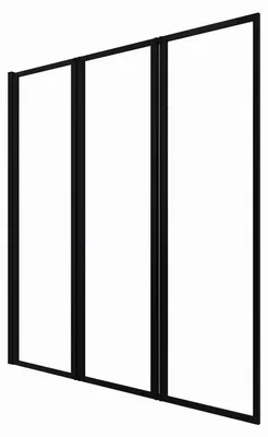 Immagine prodotto di Schermo pieghevole per vasca da bagno MARWELL schermo doccia Triple Black 3 pezzi 125 x 143 cm - schermo doccia pieghevole per vasca da bagno in nero opaco - vetro di sicurezza da 4 mm