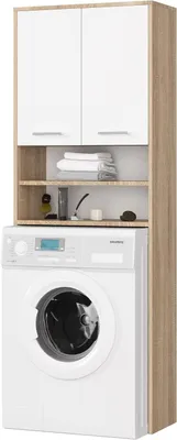 Obrázok produktu pre Skriňa na práčku – skrinka do kúpeľne – využitie priestoru – veľký úložný priestor – 64 x 180 x 30 cm – biela