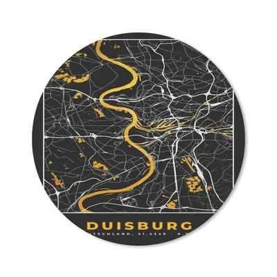 Produktbild von MuchoWow® Mauspad Mousepad Duisburg - Deutschland - Stadtplan - Karte - Gold 40x40 cm - Mousepads - Maus Mat - Pad - Mausunterlage - Schreibtisch Accessoires
