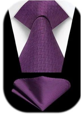Produktbild von Herren Krawatte mit Einstecktuch Set Lila Formell Hochzeit