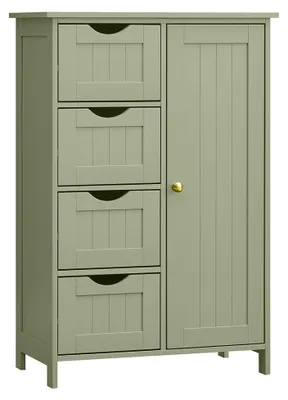 Obrázek produktu pro Skříňka do koupelny, zelená – úložná skříňka s zásuvkou – MDF – 30 x 55 x 82 cm