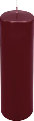 Produktbild von 3.06 Stumpen Kerze in Bordeaux - Gewicht ca. 1000g - ca. Ø 8 cm x 25 cm - XL Stumpenkerze (bordeaux)