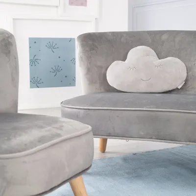 Immagine prodotto di roba cuscino coccoloso 'roba Style' nuvola grigio-argento, soffice cuscino decorativo per la camera dei bambini e dei neonati