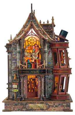 3D Holzpuzzle DIY Miniatur-Puppenhaus-Set, Halloween, mit LED