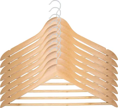 Produktbild von 40x Kleiderbügel Garderobenbügel Holz Natur Holzbügel Hemdenbügel Blusenbügel