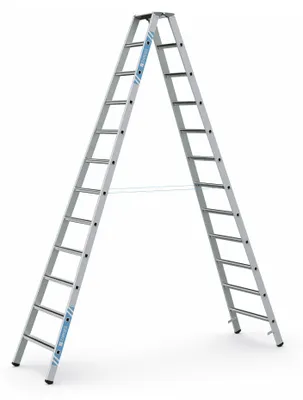 Produktbild von Zarges gebördelte Stehleiter, eloxiert Saferstep B 2x12 Stufen