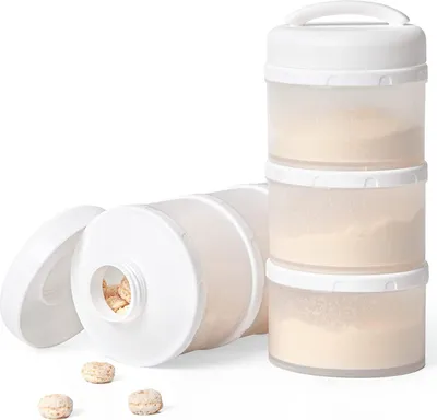 Produktbild von Termichy Milchpulver Portionierer Baby Stapelbar Milchpulver Aufbewahrungsbox 2 Stück (Weiß) Weiß Single
