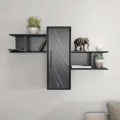 Obrázok produktu pre Skye Decor, Olida - Bendire Black, nástenné police, čierna, 118,6 x 51,8 x 35 cm