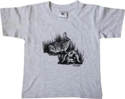 Produktbild von Kinder T-Shirt mit Print Hase Kaninchen Rabbit 06969 Gr. 104-128 Größe - 104