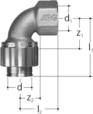 Produktbild von Sanipex Bogen aus Rotguss, Innengewinde und Klemmverbinder (R 1/2) x 12 mm 5521.900