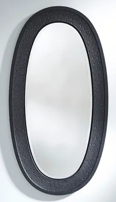 Produktbild von Casa Padrino Luxus Spiegel Schwarz 89 x 5 x H. 170 cm - Eleganter Ovaler Wandspiegel - Garderoben Spiegel - Wohnzimmer Spiegel - Luxus Deko Accessoires