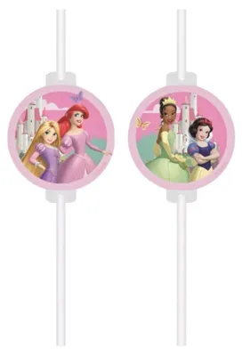Produktbild von "Princess Create Your World" Partydeko Artikel Variante: 4 Trinkhalme Papier