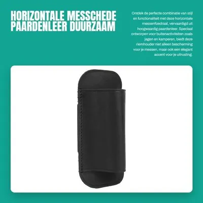 Productafbeelding van Riemhouder - Horizontale Messchede - Paardenleer - Duurzaam - Heuptasontwerp - Draaggemak - Messenschede
