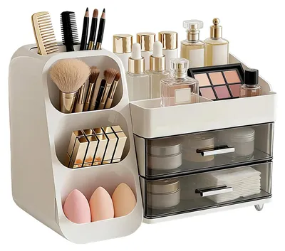 Produktbild von Elzusha – Kosmetik-Organizer mit Schubladen – Elfenbeinweiß