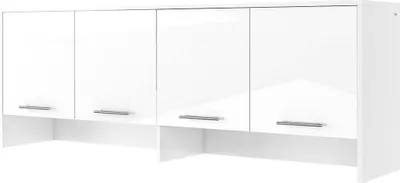 Produktbild von Furniture24 Aufsatz Concept PRO CP10 Schrank 4 Türiger für Wandklappbetten Horizontal Weiß/Weiß Hochglanz