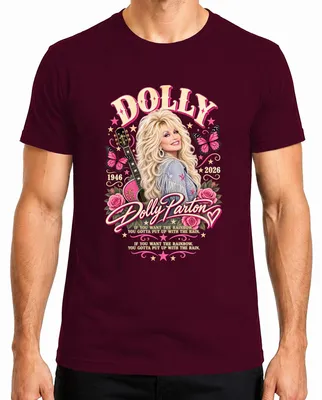 Produktbild von Dolly Parton In Loving Memory 1946 2026 Country Musik Legende RIP Herren T-Shirt, Burgundy, S