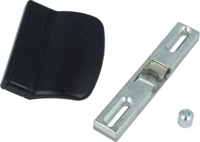 Produktbild von Balkontürgriff Balkontürschnäpper mit Gegenstück Ziehgriff Universal-Schnäpper Schwarz - RAL9005